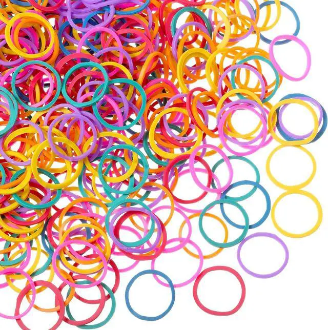 Main image of Hicarer 1000 pcs Mini Rubber Hair Bands 1/2" Soft Elastic Bands for Woman Hair Braids Ponytails & Beards Small Dreadlocks, Wedding Hairstyle and More(1.5 cm,Vibrant Color)