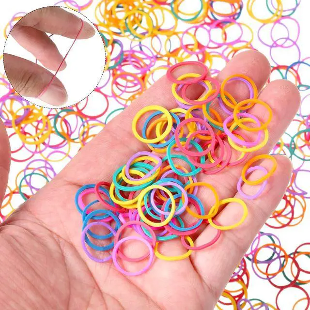 Alt view image 4 of 5 - Hicarer 1000 pcs Mini Rubber Hair Bands 1/2" Soft Elastic Bands for Woman Hair Braids Ponytails & Beards Small Dreadlocks, Wedding Hairstyle and More(1.5 cm,Vibrant Color)
