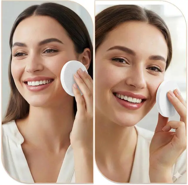 Alt view image 2 of 7 - Nogeqi 4 Pcs Flat Makeup Sponges for Foundation, Round Shape Foundation Sponge, White Make Up Sponge for Face,Sponges Makeup Applicator for Natural Easy Soft Long-Lasting and Beginner