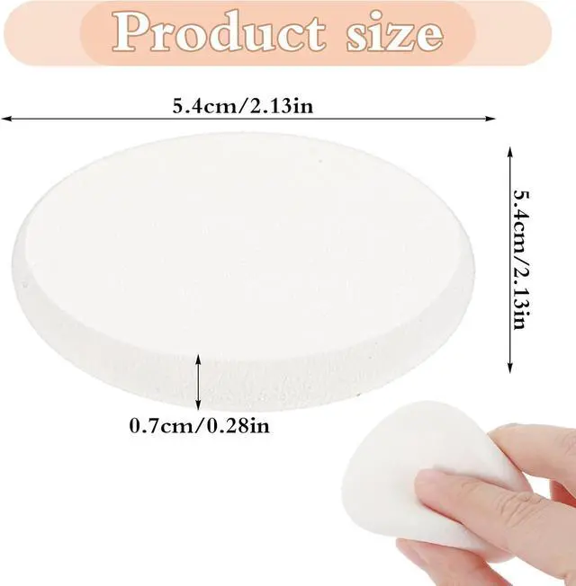 Alt view image 4 of 7 - Nogeqi 4 Pcs Flat Makeup Sponges for Foundation, Round Shape Foundation Sponge, White Make Up Sponge for Face,Sponges Makeup Applicator for Natural Easy Soft Long-Lasting and Beginner