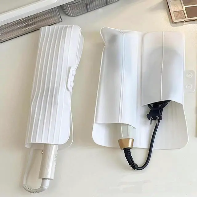 Main image of Heat Resistant Silicone Mat Travel Case Portable Travel Mat Cover for Hair Straightener, Flat Iron and Hot Hair Styling Tools (White)