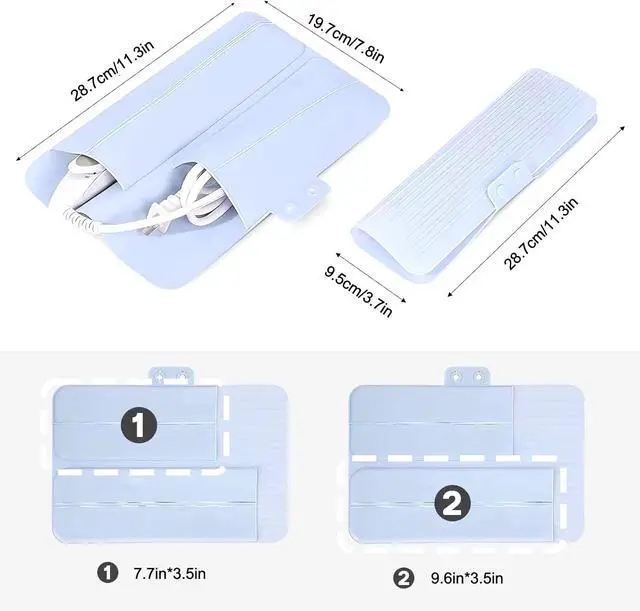 Alt view image 3 of 7 - Heat Resistant Silicone Mat Travel Case Portable Travel Mat Cover for Hair Straightener, Flat Iron and Hot Hair Styling Tools (White)