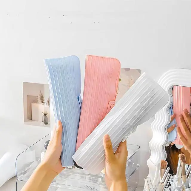 Alt view image 6 of 7 - Heat Resistant Silicone Mat Travel Case Portable Travel Mat Cover for Hair Straightener, Flat Iron and Hot Hair Styling Tools (White)