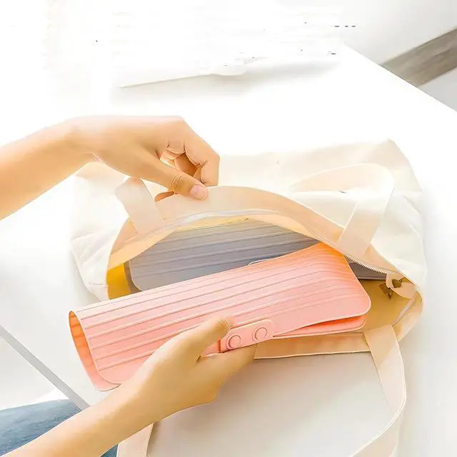 Alt view image 7 of 7 - Heat Resistant Silicone Mat Travel Case Portable Travel Mat Cover for Hair Straightener, Flat Iron and Hot Hair Styling Tools (White)