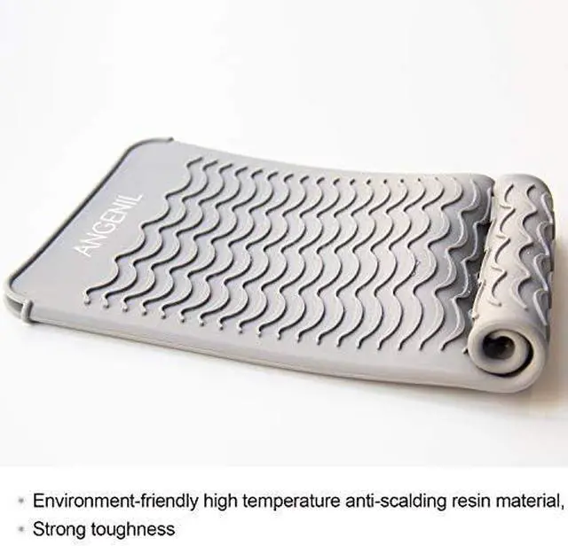 Alt view image 3 of 6 - ANGENIL Professional Silicone Heat Resistant Mat Pouch for Hair Straightener, Curling Iron and Flat Iron, Portable Travel Mat and Cover for Hair Styling Tools, Grey