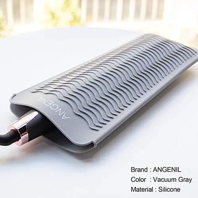 Alt view image 4 of 6 - ANGENIL Professional Silicone Heat Resistant Mat Pouch for Hair Straightener, Curling Iron and Flat Iron, Portable Travel Mat and Cover for Hair Styling Tools, Grey