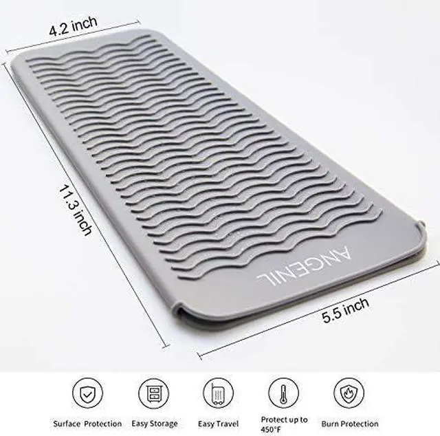 Alt view image 5 of 6 - ANGENIL Professional Silicone Heat Resistant Mat Pouch for Hair Straightener, Curling Iron and Flat Iron, Portable Travel Mat and Cover for Hair Styling Tools, Grey