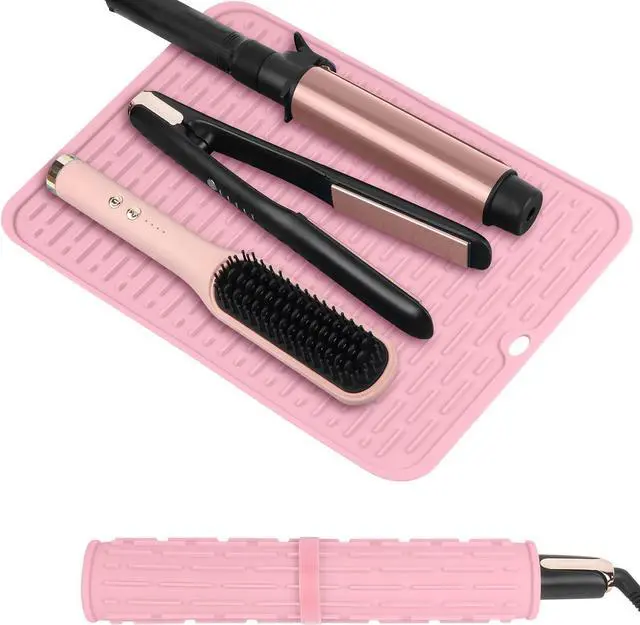 Main image of Oversize Silicone Heat Resistant Mat for Hair Tools(14.2" x 11") | Curling Iron Flat Iron Hair Straightener Holder Mat, Portable Hot Hair Tools Cover Pad for Travel Vanity Salon