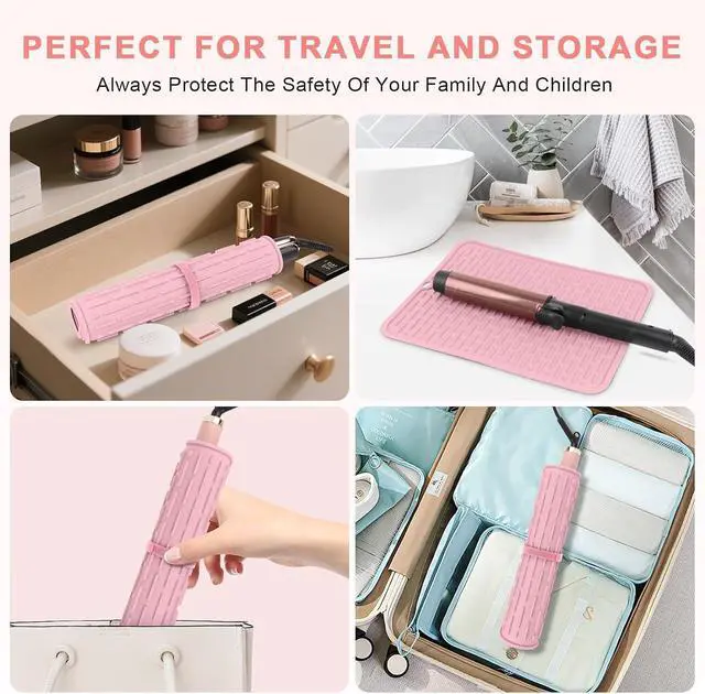 Alt view image 7 of 7 - Oversize Silicone Heat Resistant Mat for Hair Tools(14.2" x 11") | Curling Iron Flat Iron Hair Straightener Holder Mat, Portable Hot Hair Tools Cover Pad for Travel Vanity Salon
