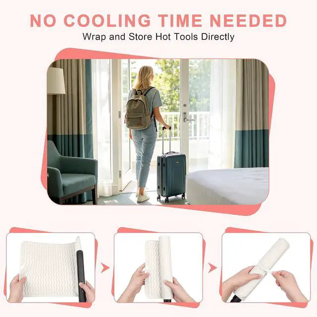 Alt view image 6 of 7 - Oversize Silicone Heat Resistant Mat for Hair Tools | Curling Iron Pad, Flat Iron Hair Straightener Holder Mat, Portable Hot Tools Cover for Travel Vanity Salon(14.2" x 11.0")