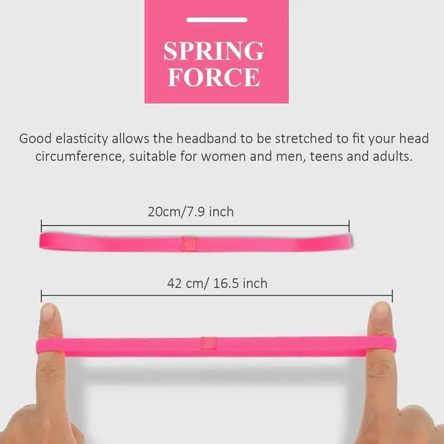 Alt view image 2 of 7 - Sumind 4 Pieces Thick Non-Slip Elastic Sport Men Thin Headbands Football Hair Headbands for Women