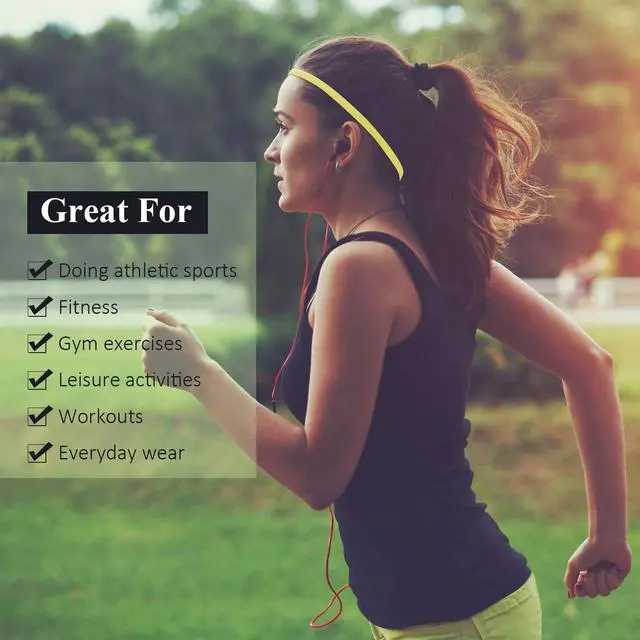 Alt view image 7 of 7 - Sumind 4 Pieces Thick Non-Slip Elastic Sport Men Thin Headbands Football Hair Headbands for Women