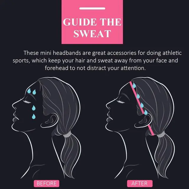 Alt view image 4 of 7 - Sumind 4 Pieces Thick Non-Slip Elastic Sport Men Thin Headbands Football Hair Headbands for Women