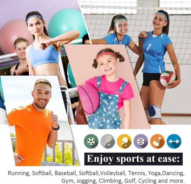 Alt view image 5 of 7 - Sumind 4 Pieces Thick Non-Slip Elastic Sport Men Thin Headbands Football Hair Headbands for Women