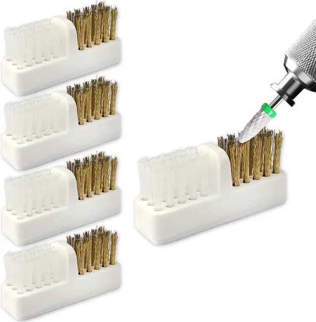 Main image of Nail Drill Bit Wire Cleaner Brush, 5-Piece Nail Art Cleaning Tool Set for Salon and Home Use, Nail Polish Cleaning Brush