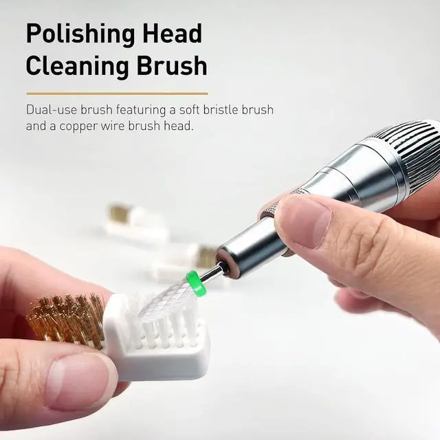 Alt view image 2 of 7 - Nail Drill Bit Wire Cleaner Brush, 5-Piece Nail Art Cleaning Tool Set for Salon and Home Use, Nail Polish Cleaning Brush