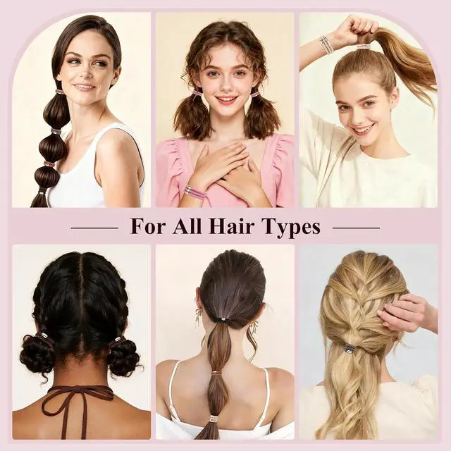 Alt view image 5 of 7 - WantGor Hair Ties No Damage, Women 15PCS Hair Bands Elastic Scrunchies Ponytail Holders Hair Accessories Braided Head Bands for Women's Thick Hair (Brown)