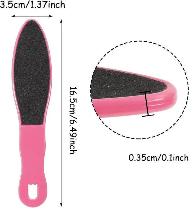 Alt view image 2 of 5 - 3pcs Foot File Callus Remover with Double-Sided Sand Paper Reusable Foot Scraper Pedicure Tool Foot Rasp Multi Purpose Feet Care Kit for Exfoliator Remover Dead Skin Hard Skin Calluse (Pink)