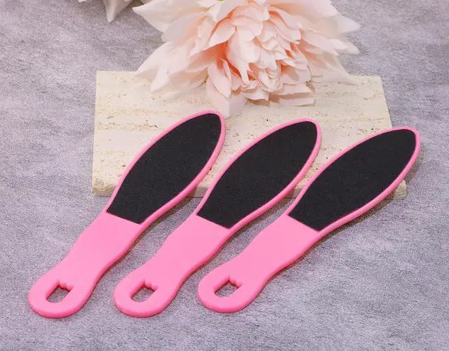 Alt view image 3 of 5 - 3pcs Foot File Callus Remover with Double-Sided Sand Paper Reusable Foot Scraper Pedicure Tool Foot Rasp Multi Purpose Feet Care Kit for Exfoliator Remover Dead Skin Hard Skin Calluse (Pink)