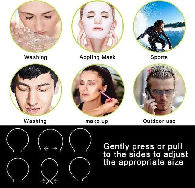 Alt view image 5 of 7 - Metal Hair Band for Men, Adjustable Mens Metal Headbands Classic Wire 4 Pcs | Outdoor Sports Hair Bands Simple Elastic Non-Slip Hair Accessories
