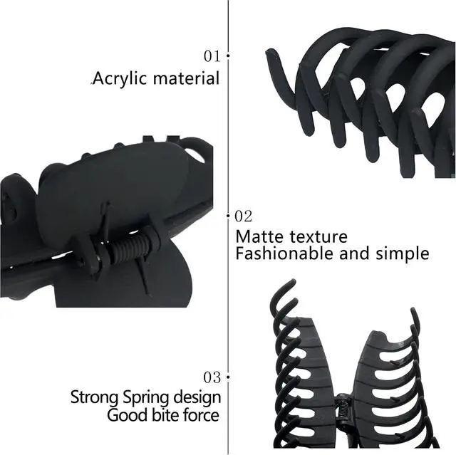 Alt view image 3 of 5 - OWIIZI 4.3" Large Matte Hair Clips for Women Long Thick Hair (White) | Big Claw Clips,Non-Slip Strong Hold Jumbo Ponytail Barrette,Jaw Clamps,Cute Hair Accessories,for Girl Thick Thin Curly Hair