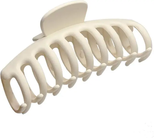 Main image of OWIIZI 4.3" Large Matte Hair Clips for Women Long Thick Hair (White) | Big Claw Clips,Non-Slip Strong Hold Jumbo Ponytail Barrette,Jaw Clamps,Cute Hair Accessories,for Girl Thick Thin Curly Hair