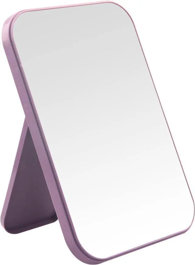 Main image of Desktop Makeup Mirror, 8 Inch Portable Mirror, Simple Folding Makeup Mmirror with Stand, Standing Wall Hanging Double-Duty Purple