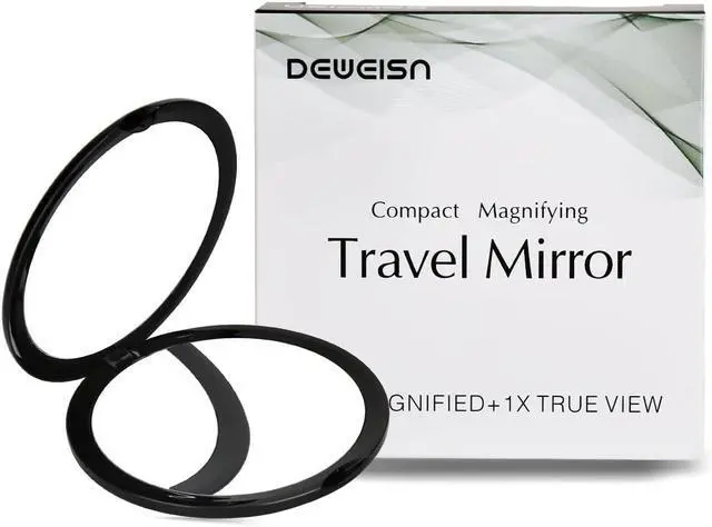 Alt view image 5 of 5 - deweisn Magnifying Compact Cosmetic Mirror Elegant Pocket Handheld Makeup Mirror with Powerful 10x Magnification and 1x True View Mirror for Travel or Your Purse