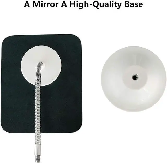 Alt view image 7 of 7 - YEAKE Adjustable Flexible Gooseneck Makeup Mirror,360°Rotation Folding Portable Desk Vanity Mirror with Stand Shower Shaving Cosmetic Mirror Square