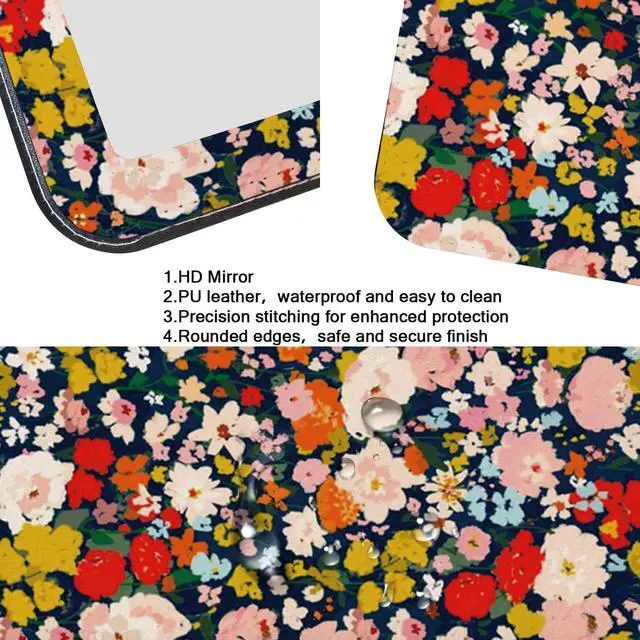 Alt view image 4 of 7 - Portable Travel Mirror PU Portable Foldable Adjustable Rectangular Ultrathin Vanity Mirror with Stand, Makeup Mrror for for Purses Hand, Bag, Travel, Camping, Home, Office