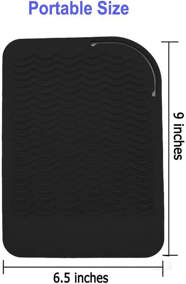 Alt view image 4 of 6 - Heat Resistant Mat for Curling Iron, Flat Irons and Hair Straightener Hair Styling Tools 9" x 6.5", Food Grade Silicone, Black