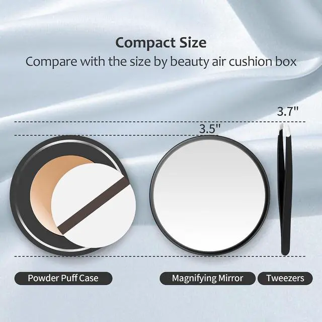 Alt view image 5 of 7 - MIYADIVA 30X Magnifying Mirror, Small Travel Mirror with Suction Cup and Tweezers, 3.5 Inches