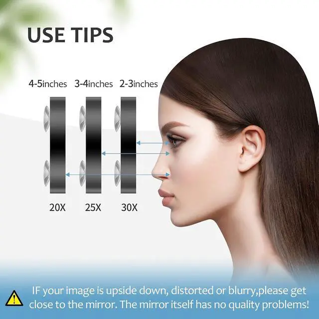 Alt view image 6 of 7 - MIYADIVA 30X Magnifying Mirror, Small Travel Mirror with Suction Cup and Tweezers, 3.5 Inches