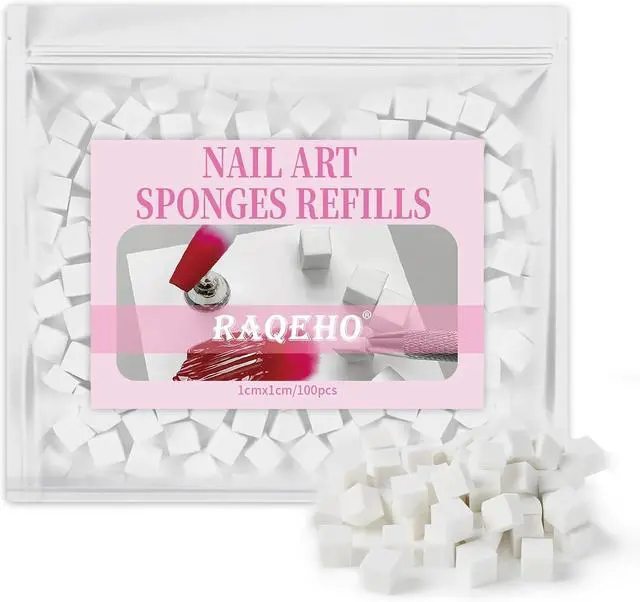 Main image of Nail Sponges Refills for Ombre - 100PCS Mini Ombre Nail Sponge Bulk (without Tool) Nail Art Sponge Refill Aura Nail Art Accessories Gradient Nail Tools for Professional Beginners Home Salon Use