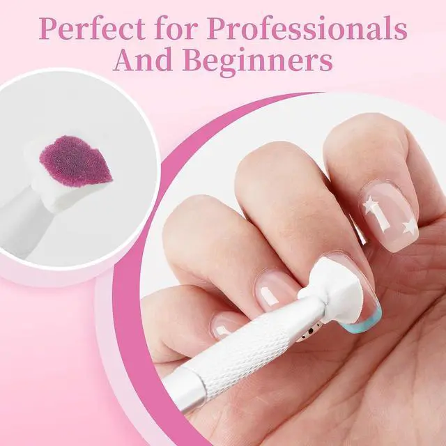 Alt view image 4 of 7 - Nail Sponges Refills for Ombre - 100PCS Mini Ombre Nail Sponge Bulk (without Tool) Nail Art Sponge Refill Aura Nail Art Accessories Gradient Nail Tools for Professional Beginners Home Salon Use