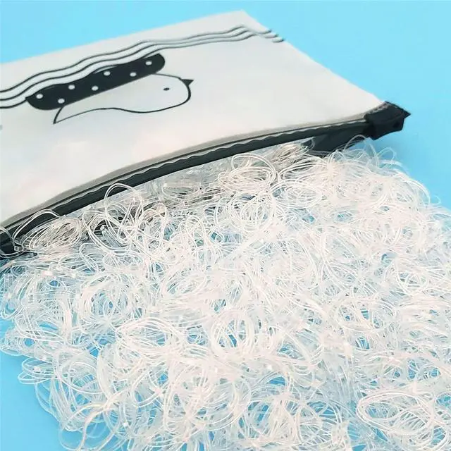 Main image of 1500pcs Mini Hair Rubber Bands, Non-slip Rubber Hair Bands for Girls, Elastic Hair Ties(0.5 inch) Clear