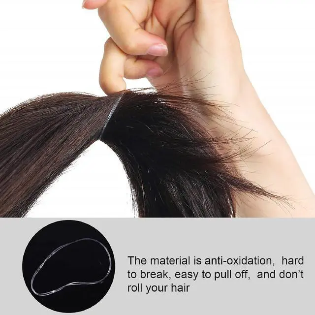 Alt view image 4 of 6 - Hicarer 1000 pcs Mini Rubber Hair Bands 1/2" Soft Elastic Bands for Woman Hair Braids Ponytails & Beards Small Dreadlocks, Wedding Hairstyle and More(1.5 cm,Clear)