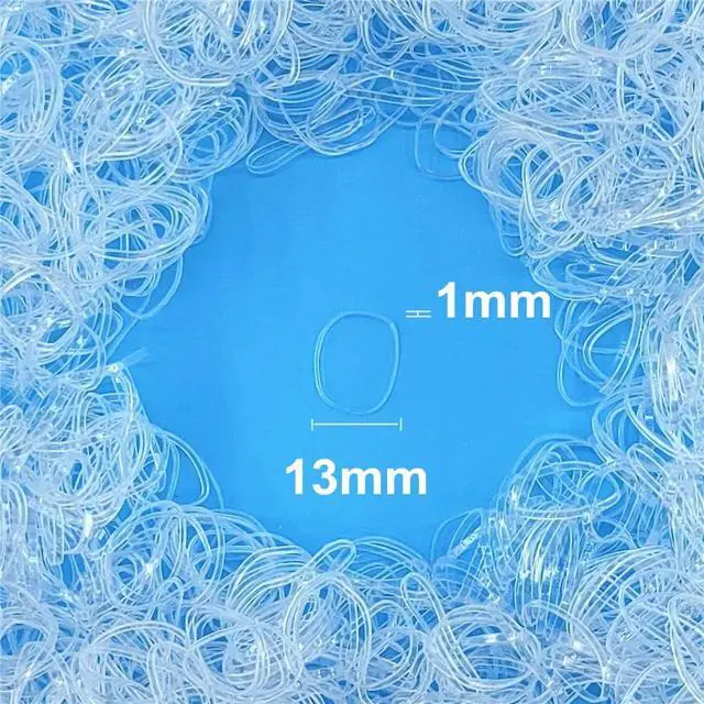 Alt view image 2 of 6 - 1500pcs Mini Hair Rubber Bands, Non-slip Rubber Hair Bands for Girls, Elastic Hair Ties(0.5 inch) Clear