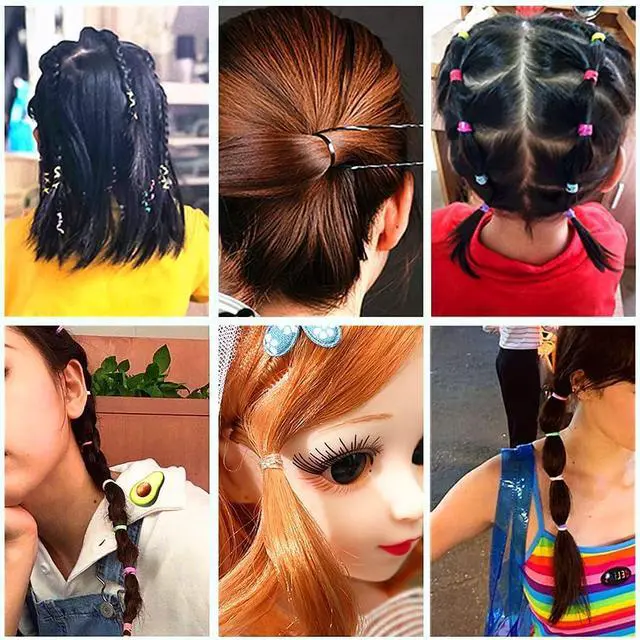 Alt view image 5 of 6 - 1500pcs Mini Hair Rubber Bands, Non-slip Rubber Hair Bands for Girls, Elastic Hair Ties(0.5 inch) Black