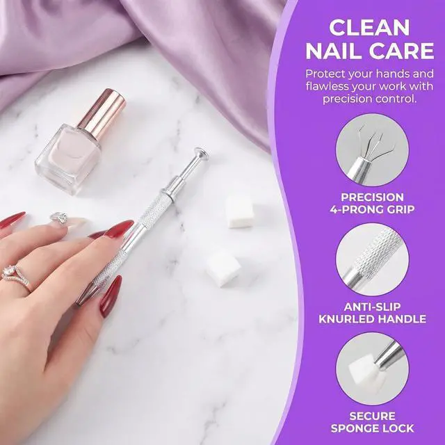 Alt view image 3 of 7 - 200Pcs Nail Sponges for Ombre,With 1Pcs Grabbing Pen | Nail Art Ombre Brushes for Pat Gel, Soft, fine-pore texture delivers even color with Case, Nail Accessories Salon