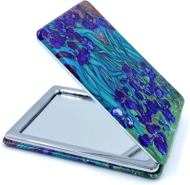 Alt view image 3 of 5 - Art Decor Rectangular Mirror, Foldable, Portable, Magnifying, 3.46 x 2.46 x 0.4 Inches, Van Gogh