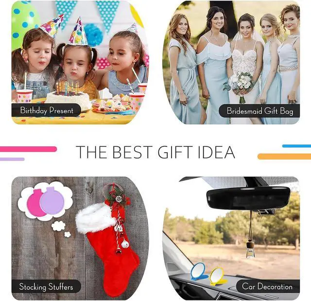 Alt view image 7 of 7 - Jetec 12 Pieces Compact Mirrors Gifts Bulk,Bright Colors | Small Pocket Mirrors, Mini Portable Folding Makeup Mirrors for Travel Purse, Party Favors, Wedding Birthday Goodie Bags Gifts