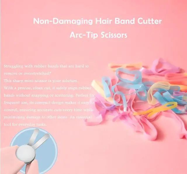Alt view image 4 of 7 - 50 Pcs Colorful Elastic Hair Bands Set with 2 Pcs Colorful mini Scissors for Easy Cutting - Rubber Band Cutter, No Damage Hair Accessories for Toddlers, Girls, and Women