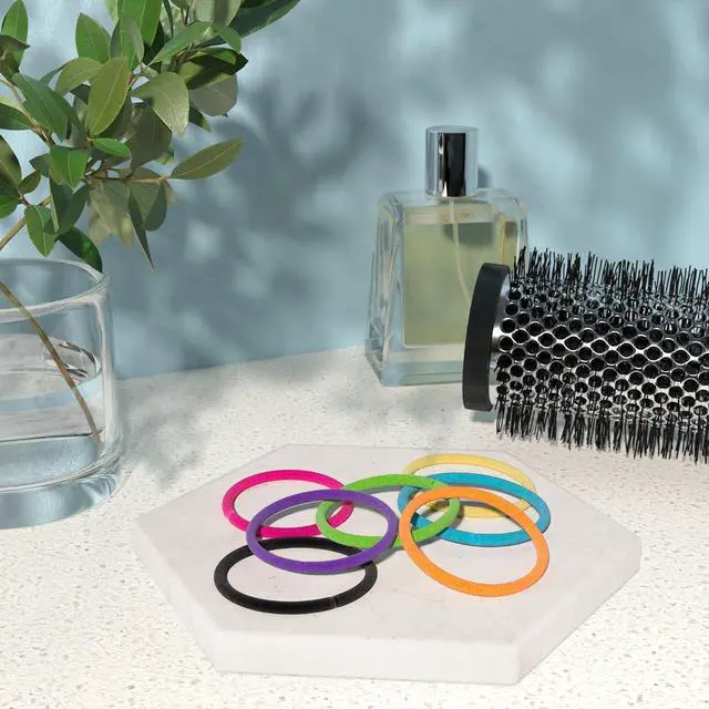 Alt view image 4 of 6 - Amazon Basics No Damage Elastic Hair Ties, Ponytail Holders for Thick Hair, No Pull, Secure Hold, Snag-Free, Bright 4 MM Elastics for All Types, 32 Count
