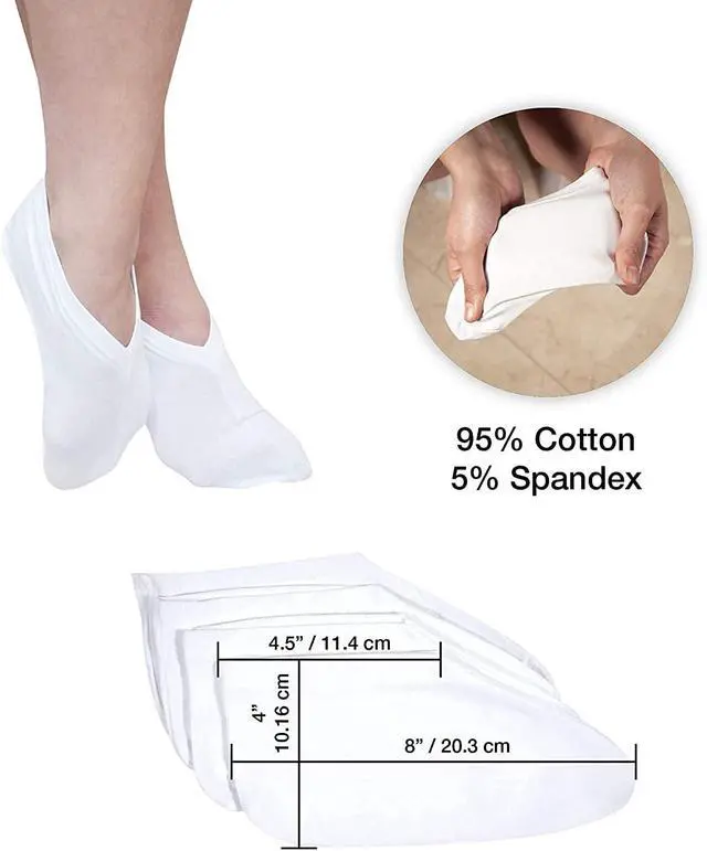Alt view image 3 of 7 - FCYIMI Dry Feet Healing Socks Men and Women 8 Count | Lotion Moisturizing, Spa Overnight Absorbing, Dry Cracked Feet