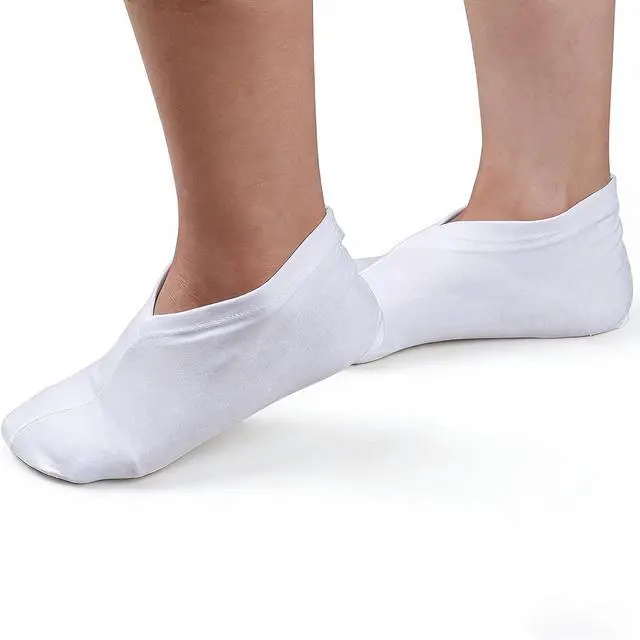 Alt view image 6 of 7 - FCYIMI Dry Feet Healing Socks Men and Women 8 Count | Lotion Moisturizing, Spa Overnight Absorbing, Dry Cracked Feet