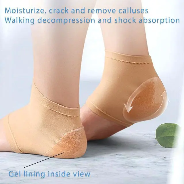 Alt view image 2 of 6 - Moisturizing Socks for Women Overnight,2 Pairs Heel Socks Gel Socks for Dry Cracked Feet Sleep