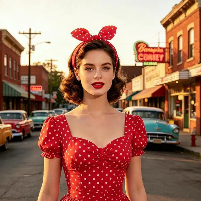 Alt view image 6 of 7 - Red Polka Dot Bow Headbands for Women and Girls, Non-Slip Cute Bandana Hairband, Flexible Bunny Ear Wide Knotted Hair Hoop, Halloween Costume Retro 50s Hair Accessories