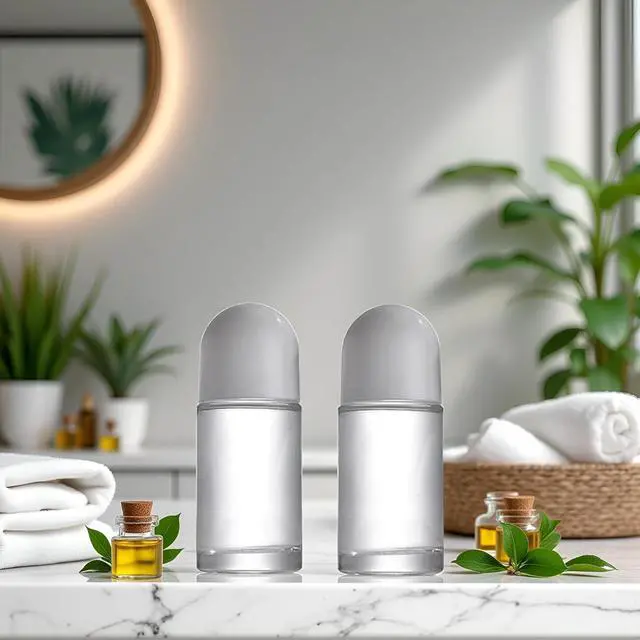 Alt view image 6 of 6 - White 50ML Glass Empty Roller Bottles with Plastic Roller Ball, Deodorant Roll On Containers Leak Proof Massage Ball Bottles with Cap for Essential Oil Perfume Cosmetics (2Pcs)