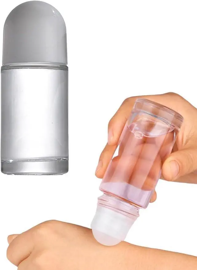 Main image of 50ml Glass Essential Oil Roller Bottles,Empty Roller Bottle with Plastic Roller Ball,Leak-Proof Roller Ball Bottles with Lid For Essential Oils Perfume Cosmetics (White)